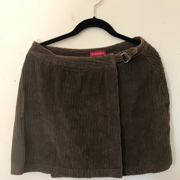 Palmetto's retro 90's Brown Wide Wale Corduroy Skirt (11 Juniors) - Picture 3 of 7